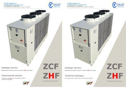 Nuovo catalogo tecnico refrigeratori e pompe di calore ZCF - ZHF - CF Chiller 